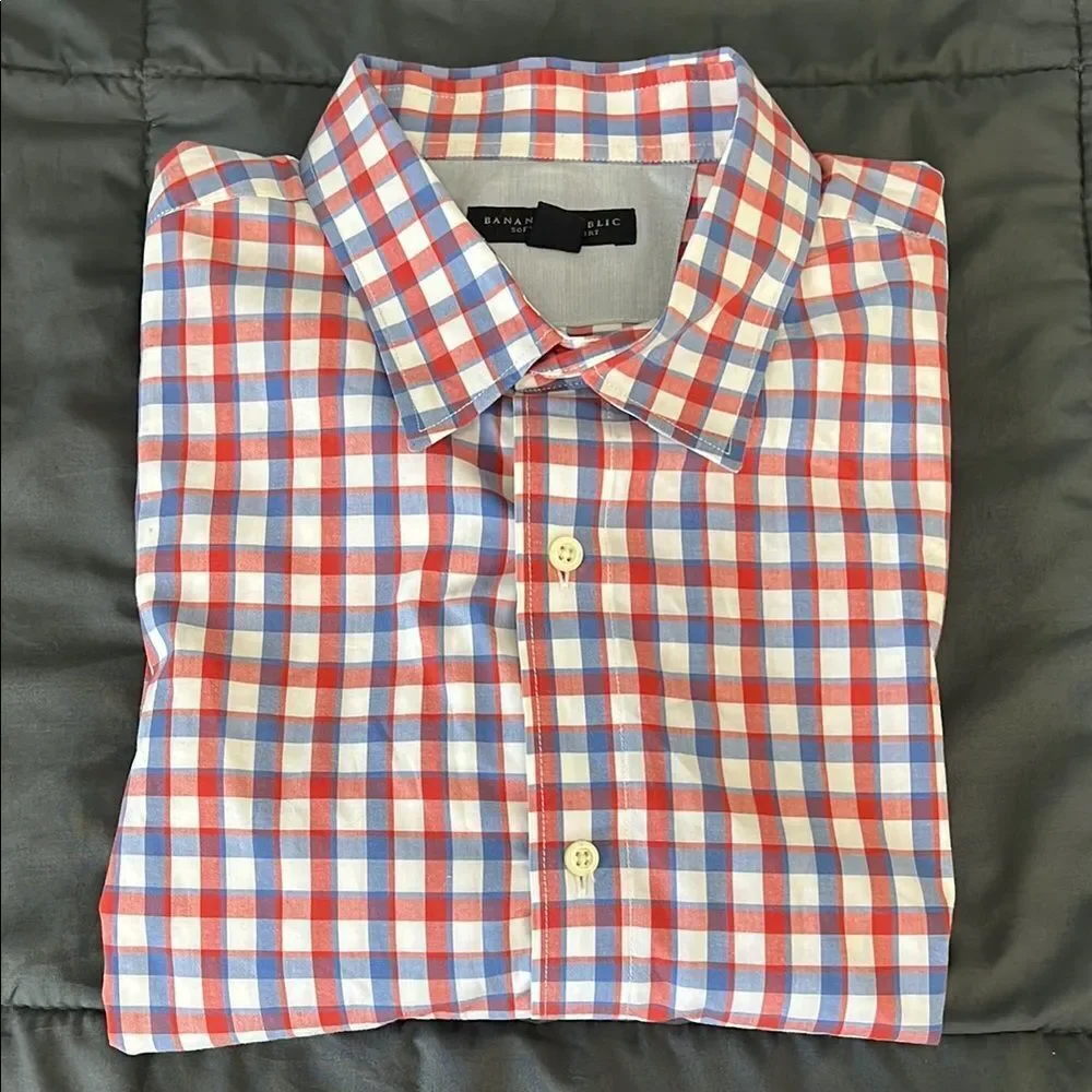 Banana Republic Soft Wash Plaid Shirt Size XL